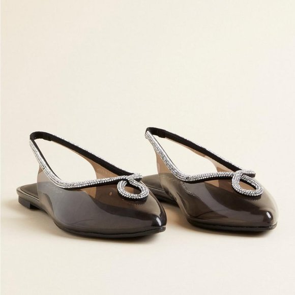 ❤️NWT VINTAGE TORRID SHOES - SLINGBACK RHINESTONE - PRINCESS FLAT WIDE WIDTH - Picture 1 of 15